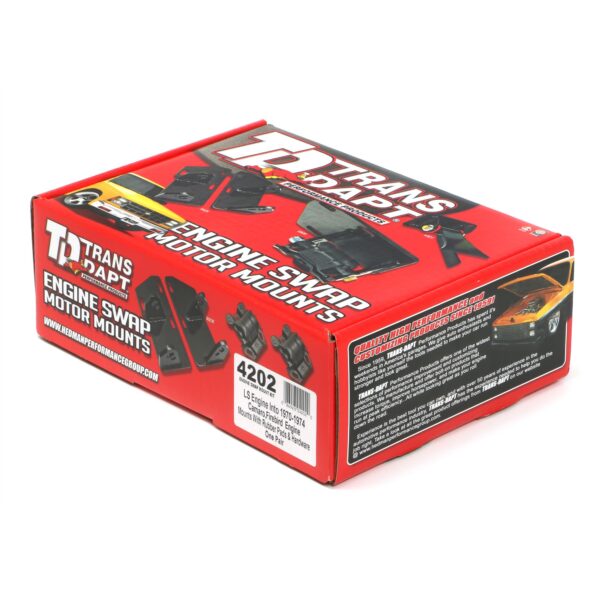 TRANS-DAPT PERFORMANCE PRODUCTS LS ENGINE SWAP MOUNT KIT; 70-74 CAMARO & FIREBIRD (F-BODY); RUBBER PAD