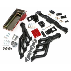 TRANS-DAPT PERFORMANCE PRODUCTS SWAP IN A BOX KIT-LS ENGINE INTO 70-74 F-BODY AUTOMATIC TRANSMISSION W/BLACK MAXX HEADERS