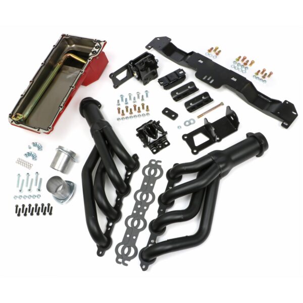 TRANS-DAPT PERFORMANCE PRODUCTS SWAP IN A BOX KIT-LS ENGINE INTO 75-81 F-BODY AUTOMATIC TRANSMISSION W/BLACK MAXX HEADERS
