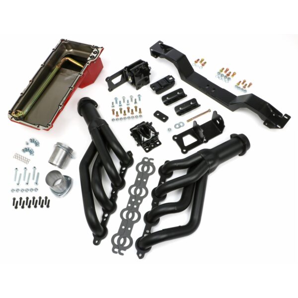 TRANS-DAPT PERFORMANCE PRODUCTS SWAP IN A BOX KIT-LS ENGINE INTO 75-81 F-BODY MANUAL TRANSMISSION W/BLACK MAXX HEADERS