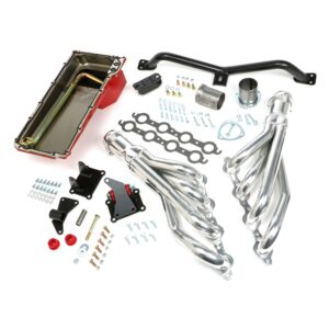 TRANS-DAPT PERFORMANCE PRODUCTS SWAP IN A BOX KIT-LS ENGINE INTO 73-87 2WD CHEVY/GMC TRUCKS & 73-91 2WD GM SUVS AUTOMATIC TRANSMISSION WITH HTC COATED, MILD STEEL HEADERS
