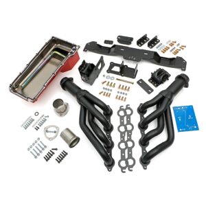 Engine SWAP-IN-A-BOX KIT; LS in 70-74 Camaro/Firebird; Auto Trans- Black-Maxx