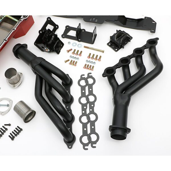 Engine SWAP-IN-A-BOX KIT; LS in 75-81 Camaro/Firebird; Auto Trans- Black-Maxx