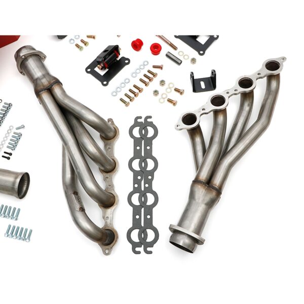 TRANS-DAPT PERFORMANCE PRODUCTS SWAP IN A BOX KIT-LS ENGINE INTO 67-72 2WD CHEVY/GMC TRUCKS AUTOMATIC TRANSMISSION W/RAW T304 STANLESS STEEL HEADERS