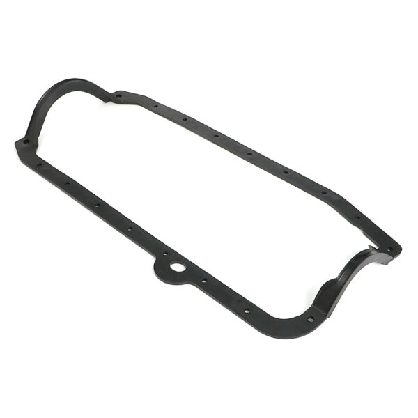 TRANS-DAPT PERFORMANCE PRODUCTS 1980-85 SB CHEVY OIL PAN GASKET SET; RUBBER ; 2PC REAR MAIN SEAL