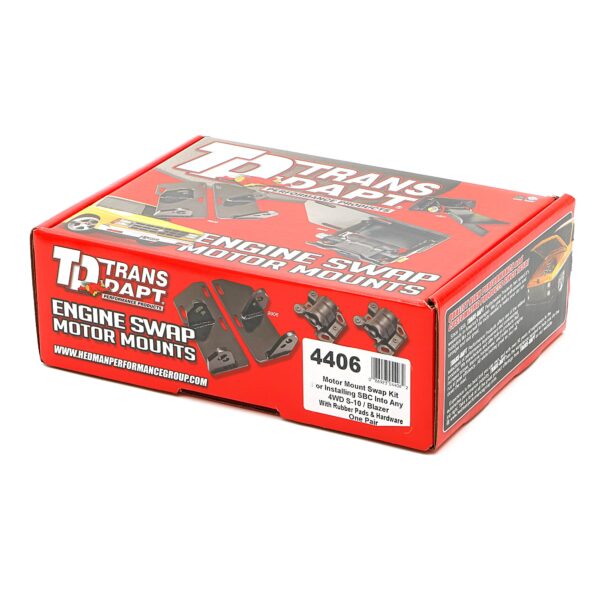 TRANS-DAPT PERFORMANCE PRODUCTS CHEVY 283-350 OR LT1 INTO S10, S15 (4WD) - MOTOR MOUNT KIT