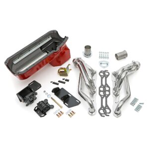 TRANS-DAPT PERFORMANCE PRODUCTS CHEVY V8 INTO 4WD S10/S15 FAMILY ENGINE SWAP KIT; STANDARD-DUTY HTC COATED HEADERS- FACTORY HEADS