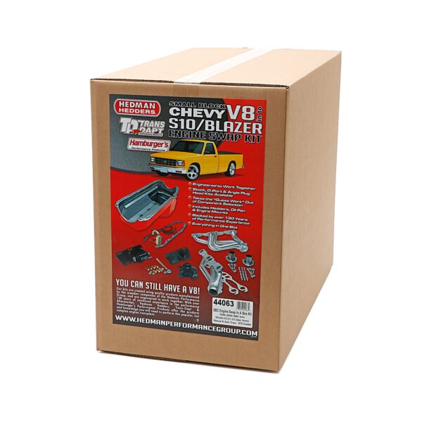 TRANS-DAPT PERFORMANCE PRODUCTS SWAP IN A BOX; 4WD 1986-00 S10; FACTORY HEADS UNCOATED