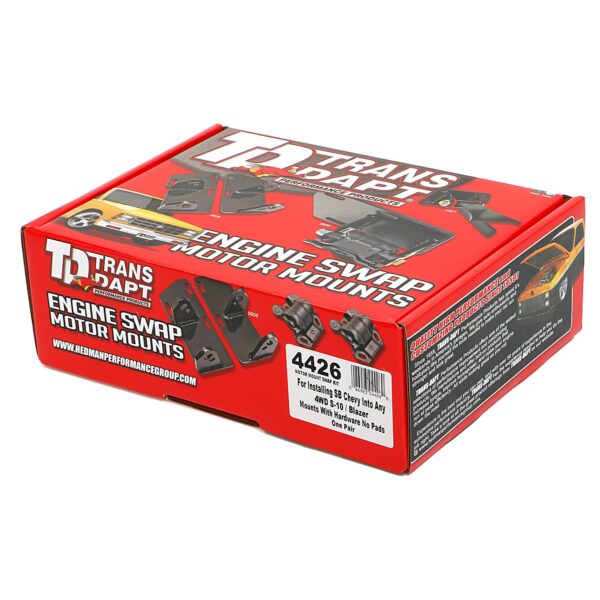 TRANS-DAPT PERFORMANCE PRODUCTS CHEVY 283-350 OR LT1 INTO S10, S15 (4WD) - MOTOR MOUNT PLATES ONLY