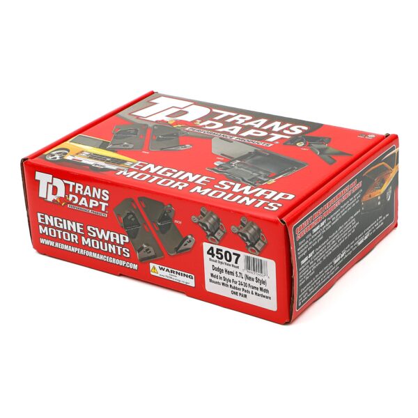 TRANS-DAPT PERFORMANCE PRODUCTS WELD-IN, BISCUIT STYLE MOTOR MOUNTS. FOR 5.7L HEMI WITH 24 IN.-30 IN. FRAMERAILS