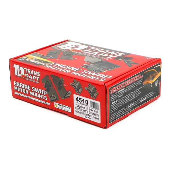 TRANS-DAPT PERFORMANCE PRODUCTS BOLT-IN, BISCUIT STYLE MOTOR MOUNTS. FOR 5.7L HEMI WITH 27 IN.-33 IN. FRAMERAILS