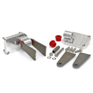 TRANS-DAPT PERFORMANCE PRODUCTS PREMIUM, BILLET ALUMINUM ENGINE MOUNT KIT WITH POLYURETHANE BUSHINGS AND STARTER FRAME BRACKETS; FITS GM 4.8, 5.3, 6.0 LS ENGINES (ONE PAIR)