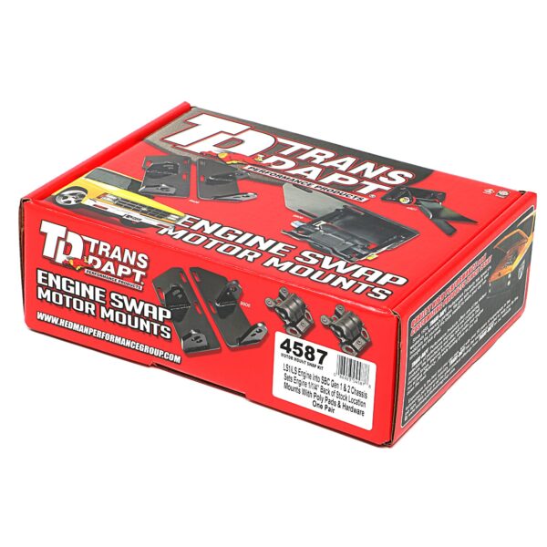 TRANS-DAPT PERFORMANCE PRODUCTS MOUNT KIT-LS INTO SBC CHASSIS 1 1/4 IN. BACK W/ POLY PADS