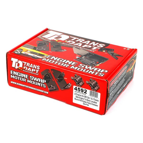 TRANS-DAPT PERFORMANCE PRODUCTS CHEVY LS SERIES ENGINE INTO SB CHEVY CHASSIS (FACTORY LOCATION)- MOTOR MOUNT KIT