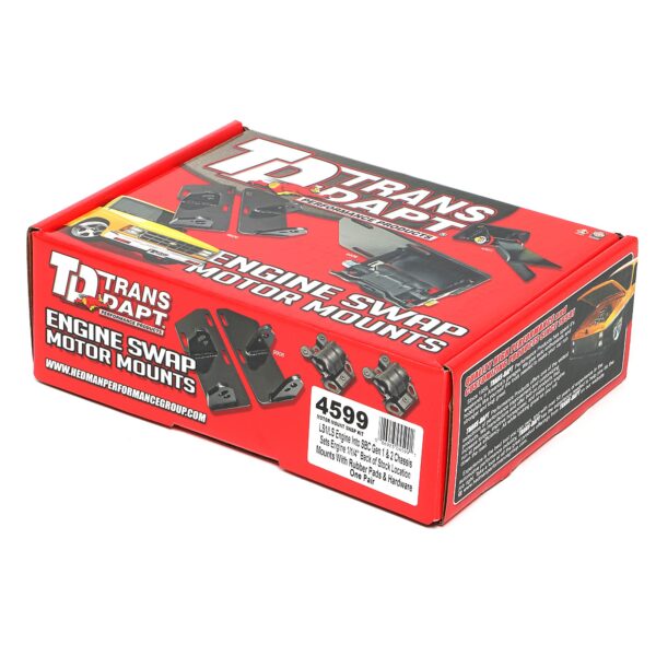 TRANS-DAPT PERFORMANCE PRODUCTS MOUNT KIT-LS INTO SB CHEVY CHASSIS 1 1/4 IN. BACK W/ RUBBER PADS