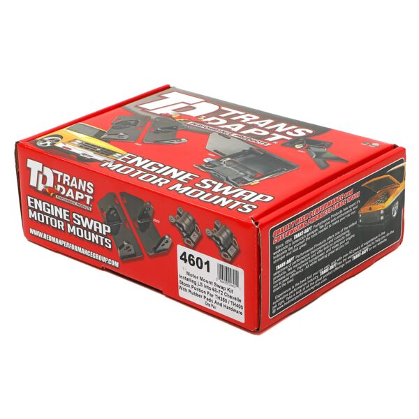ENGINE MOUNT KIT; LS & TH350, TH400, 700R4 IN '68-72 GM A-BODY (CHEVELLE, ETC)