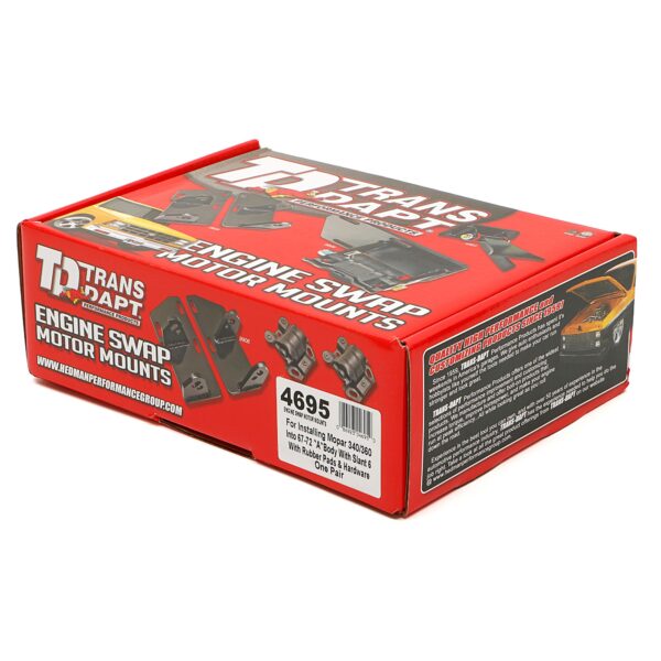 TRANS-DAPT PERFORMANCE PRODUCTS MOPAR 340-360 INTO 1967-72 A BODY- MOTOR MOUNT KIT