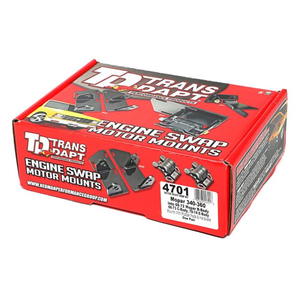 TRANS-DAPT PERFORMANCE PRODUCTS 340-360 MOPAR INTO 66-72 MOPAR B-BODY MOUNT KIT- RUBBER PADS