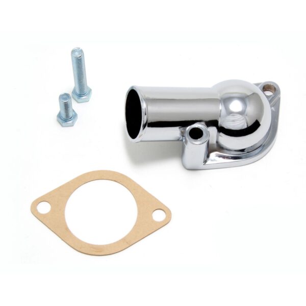 TRANS-DAPT PERFORMANCE PRODUCTS WATER NECK; SB AND BB CHEVY- LATE MODEL; (GASKET SEAL); - CHROME