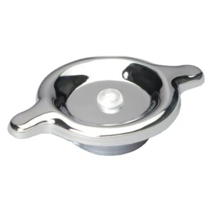 TRANS-DAPT PERFORMANCE PRODUCTS TWIST-IN STYLE OIL CAP; GM VEHICLES; RUBBER WITH CHROME TOP- PLAIN