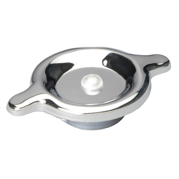 TRANS-DAPT PERFORMANCE PRODUCTS TWIST-IN STYLE OIL CAP; GM VEHICLES; RUBBER WITH CHROME TOP- PLAIN
