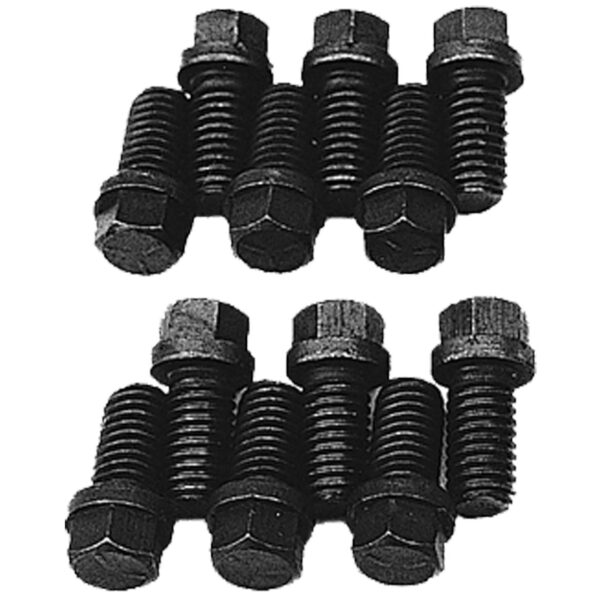 TRANS-DAPT PERFORMANCE PRODUCTS HEADER BOLTS; 5/16"-18 X 3/4"; 3/8 IN. HEX HEAD (12 BOLTS); BLACK OXIDE FINISH- SB CHRYSLER