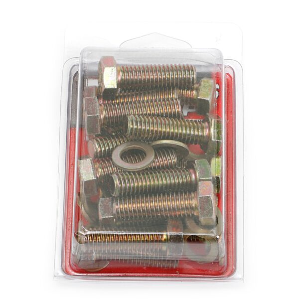 TRANS-DAPT PERFORMANCE PRODUCTS INTAKE MANIFOLD BOLTS; 3/8 IN.-16 X 1-1/4 IN. HEX HEAD (16 BOLTS); GRADE 8- YELLOW ZINC