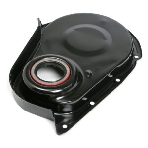 TRANS-DAPT PERFORMANCE PRODUCTS TIMING COVER STEEL 1977-1981 IRON DUKE- BLACK POWDER COATED