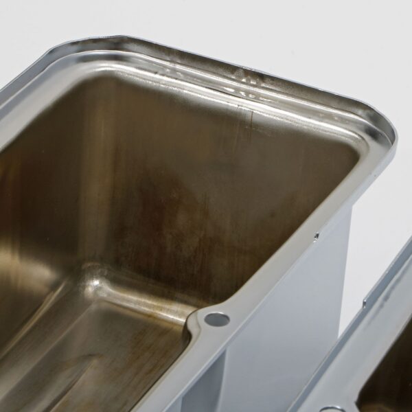 TRANS-DAPT PERFORMANCE PRODUCTS TRADITIONAL DESIGN VALVE COVERS WITHOUT BAFFLES; TALL; 1958-1986 SB CHEVY 283-350- CHROME