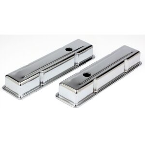 TRANS-DAPT PERFORMANCE PRODUCTS TRADITIONAL DESIGN VALVE COVERS; SHORT; 1958-1986 SB CHEVY 283-350- CHROME