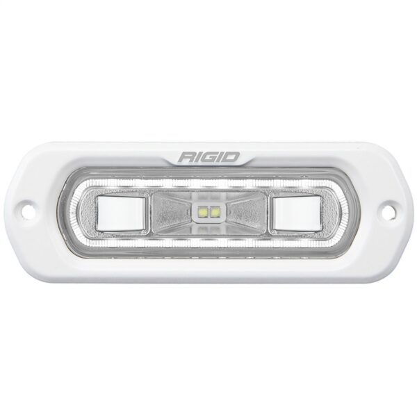 RIGID Industries SR-L Series Marine Spreader Pod 2 Wire Flush Mount White Housing With White Halo
