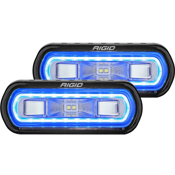 RIGID SR-L Series Off-Road Spreader Pod, 3 Wire, Surface Mount, Blue Halo, Pair