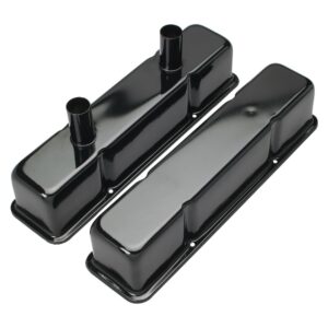 TRANS-DAPT PERFORMANCE PRODUCTS CIRCLE TRACK VALVE COVERS; 4-1/8 IN. TALL; 1-3/8 IN. DIAMETER TUBES; 1958-86 SB CHEVY 283-350- BLACK