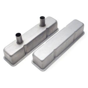 TRANS-DAPT PERFORMANCE PRODUCTS CIRCLE TRACK VALVE COVERS; 4-1/8 IN. TALL; 1-3/8 IN. DIAMETER TUBES; 1958-86 SB CHEVY 283-350- RAW STEEL