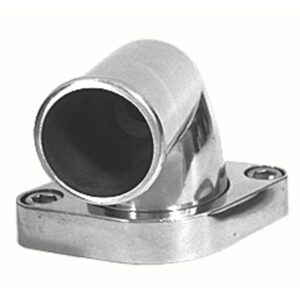 TRANS-DAPT PERFORMANCE PRODUCTS 90 DEGREE SWIVEL STYLE WATER NECK; (O-RING SEAL); SB AND BB CHEVY V8- POLISHED ALUMINUM