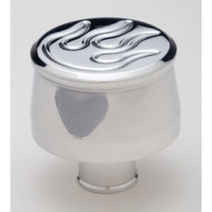 TRANS-DAPT PERFORMANCE PRODUCTS PUSH-IN VALVE COVER BREATHER; FLAMES (BALL-MILLED); FOR 1-1/4 IN. HOLE- ALUMINUM