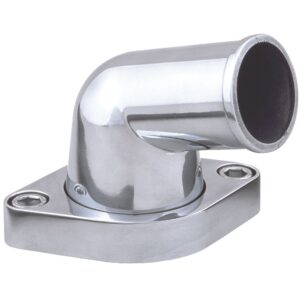TRANS-DAPT PERFORMANCE PRODUCTS 15DEG SWIVEL STYLE WATER NECK; (O-RING SEAL); SB AND BB CHEVY V8- POLISHED ALUMINUM