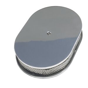 TRANS-DAPT PERFORMANCE PRODUCTS OVAL AIR CLEANER SET PLAIN; 8-3/8 IN. WIDTH, 12 IN. LENGTH- ALUMINUM