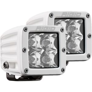 RIGID D-Series PRO LED Light, Spot Optic, Surface Mount, White Housing, Pair