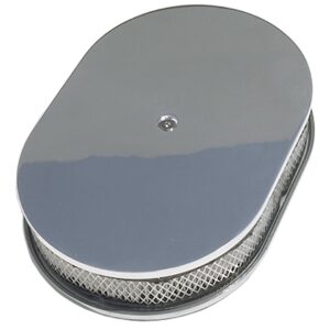 TRANS-DAPT PERFORMANCE PRODUCTS OVAL AIR CLEANER SET PLAIN; 8-3/8 IN. WIDTH, 15 IN. LENGTH- ALUMINUM