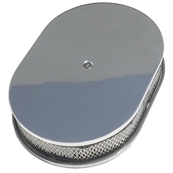 TRANS-DAPT PERFORMANCE PRODUCTS OVAL AIR CLEANER SET PLAIN; 8-3/8 IN. WIDTH, 15 IN. LENGTH- ALUMINUM