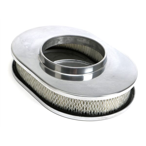 TRANS-DAPT PERFORMANCE PRODUCTS OVAL AIR CLEANER SET FLAME (BALL-MILLING); 8-3/8 IN. WIDTH, 12 IN. LENGTH- ALUMINUM