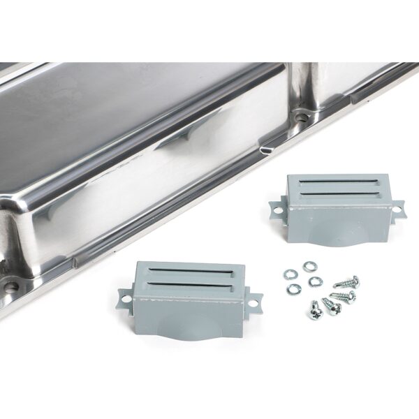 TRANS-DAPT PERFORMANCE PRODUCTS POLISHED ALUMINUM VALVE COVERS; 58-86 SB CHEVY; SHORT; PLAIN