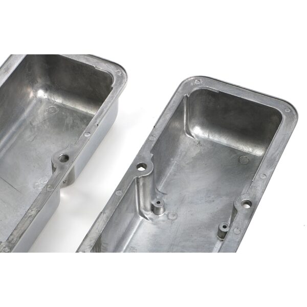 TRANS-DAPT PERFORMANCE PRODUCTS POLISHED ALUMINUM VALVE COVERS; 58-86 SB CHEVY; SHORT; PLAIN