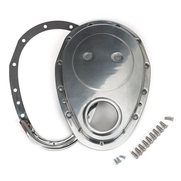 TRANS-DAPT PERFORMANCE PRODUCTS 2 PC. ALUMINUM TIMING COVER KIT; SB CHEVY 283-350, 4.3L V6