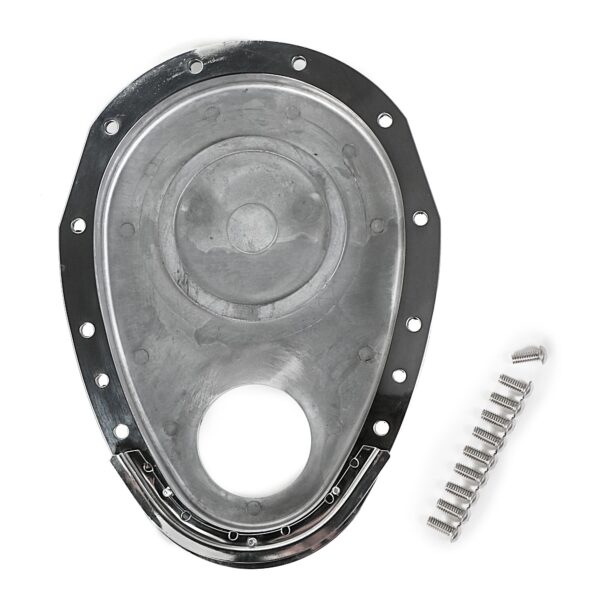 TRANS-DAPT PERFORMANCE PRODUCTS 2 PC. ALUMINUM TIMING COVER KIT; SB CHEVY 283-350, 4.3L V6
