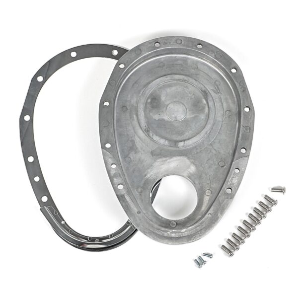 TRANS-DAPT PERFORMANCE PRODUCTS 2 PC. ALUMINUM TIMING COVER KIT; SB CHEVY 283-350, 4.3L V6