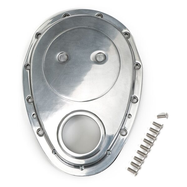 TRANS-DAPT PERFORMANCE PRODUCTS 2 PC. ALUMINUM TIMING COVER KIT; SB CHEVY 283-350, 4.3L V6