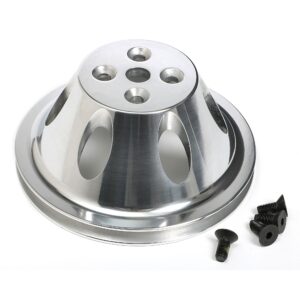 TRANS-DAPT PERFORMANCE PRODUCTS WATER PUMP PULLEY; 1 GROOVE; 1955-1968 CHEVROLET 283-350; SHORT WATER PUMP- POLISHED ALUMINUM