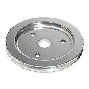 TRANS-DAPT PERFORMANCE PRODUCTS CRANKSHAFT PULLEY; 1 GROOVE; 1955-1968 CHEVROLET 283-350; SHORT WATER PUMP- POLISHED ALUMINUM
